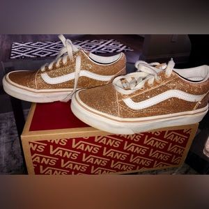 Kids Gold Glitter Vans Size 1.5 Kids